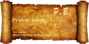 Prekop Balda névjegykártya